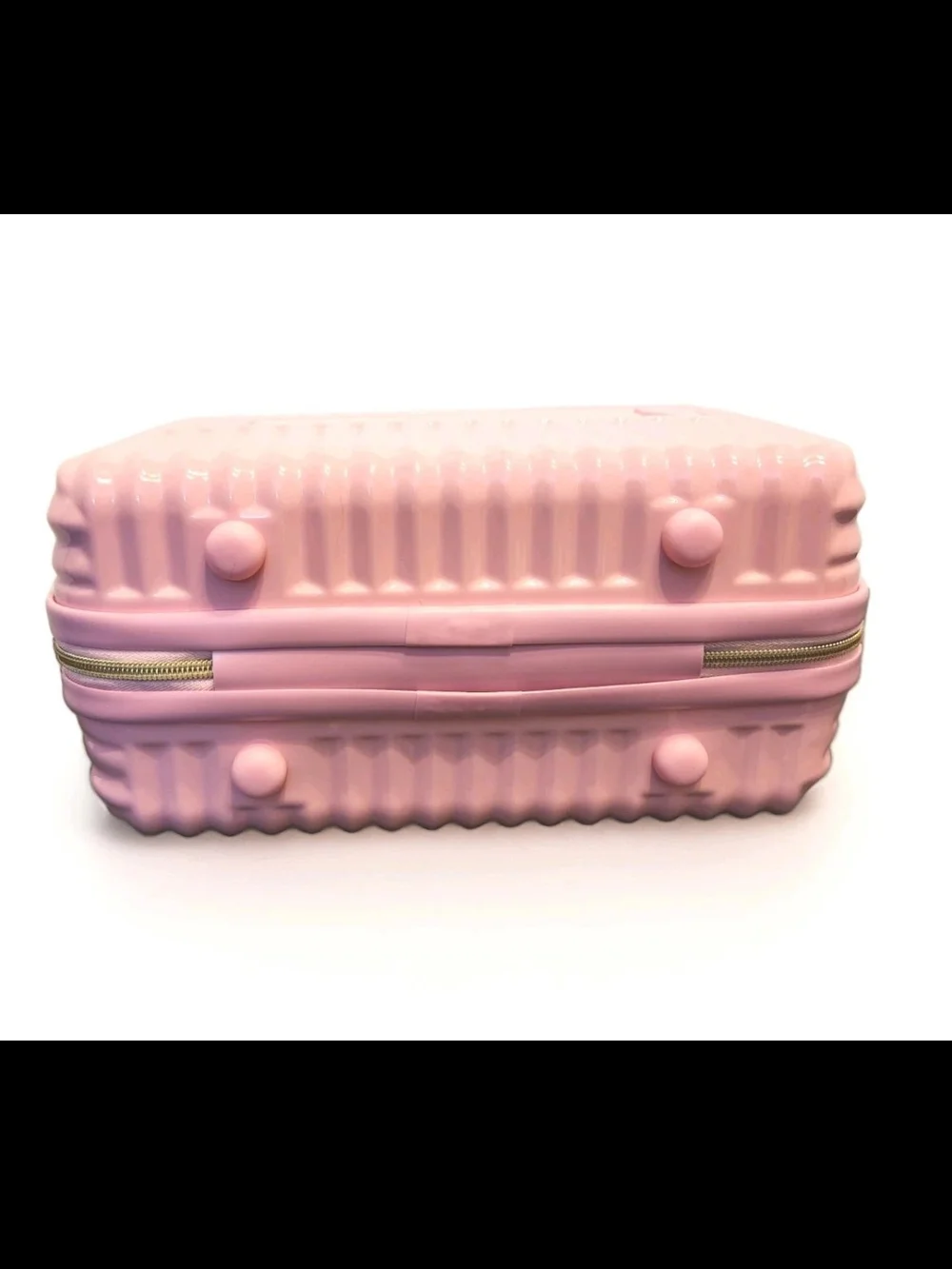 Compact Pink Hard-Shell Cosmetic Case with Handle Beauty Organizer